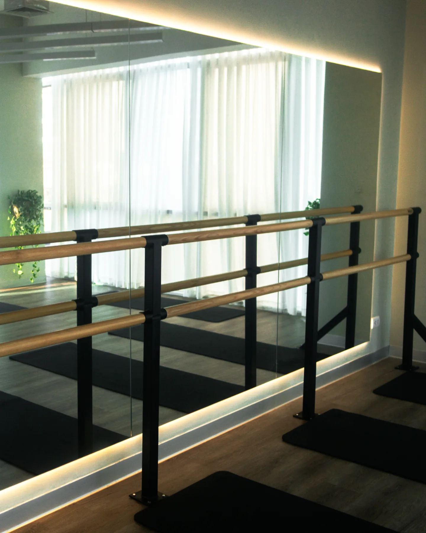 Salón de Barré · barras y espejos